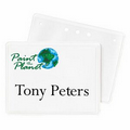 Recycled Vinyl Name Tag Holder with Pin/Clip Attachment (4"x3")
